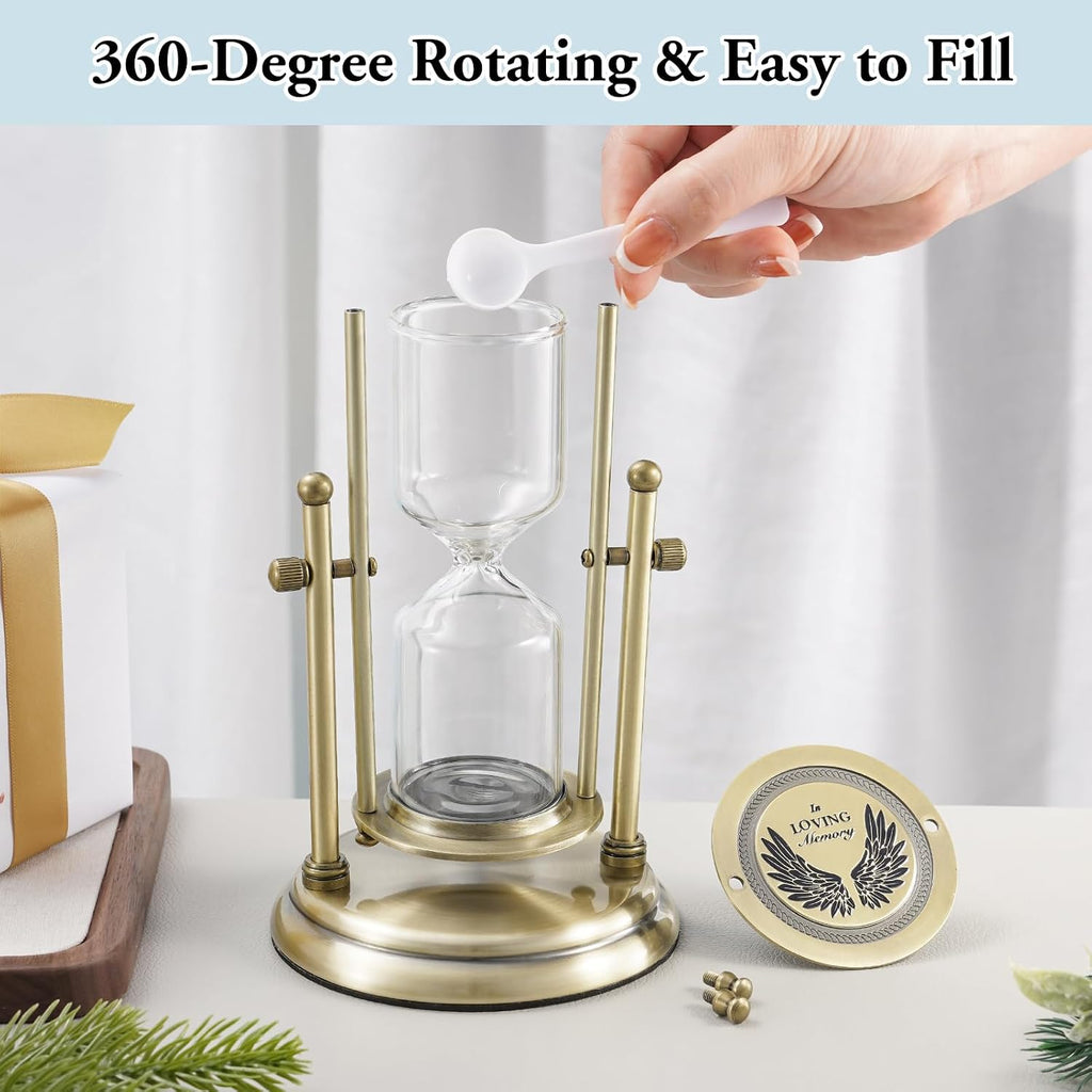 Rotating Hourglass Cremation Urns for Adults - Memorial Keepsake Mini Urns