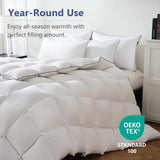 Feather Down Fiber Comforter Queen, 100% Cotton Ultra Soft Fluffy Duvet Insert Queen