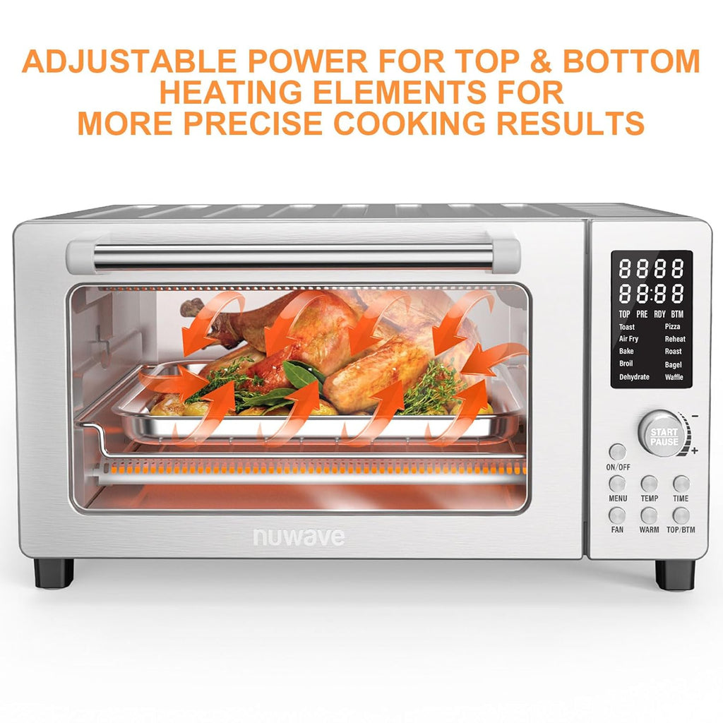 Bravo Air Fryer Toaster Smart Oven, 10-in-1 Countertop Convection, 1800 Watts, 21-Qt Capacity, 50°-450°F Temp Controls