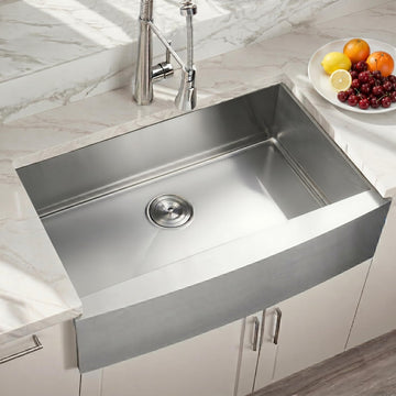 33 Inch Farmhouse Sink, Stainless Steel Single Bowl Farm Sinks, Handmade Undermount Apron Front Farm Sinks, 16 Gauge