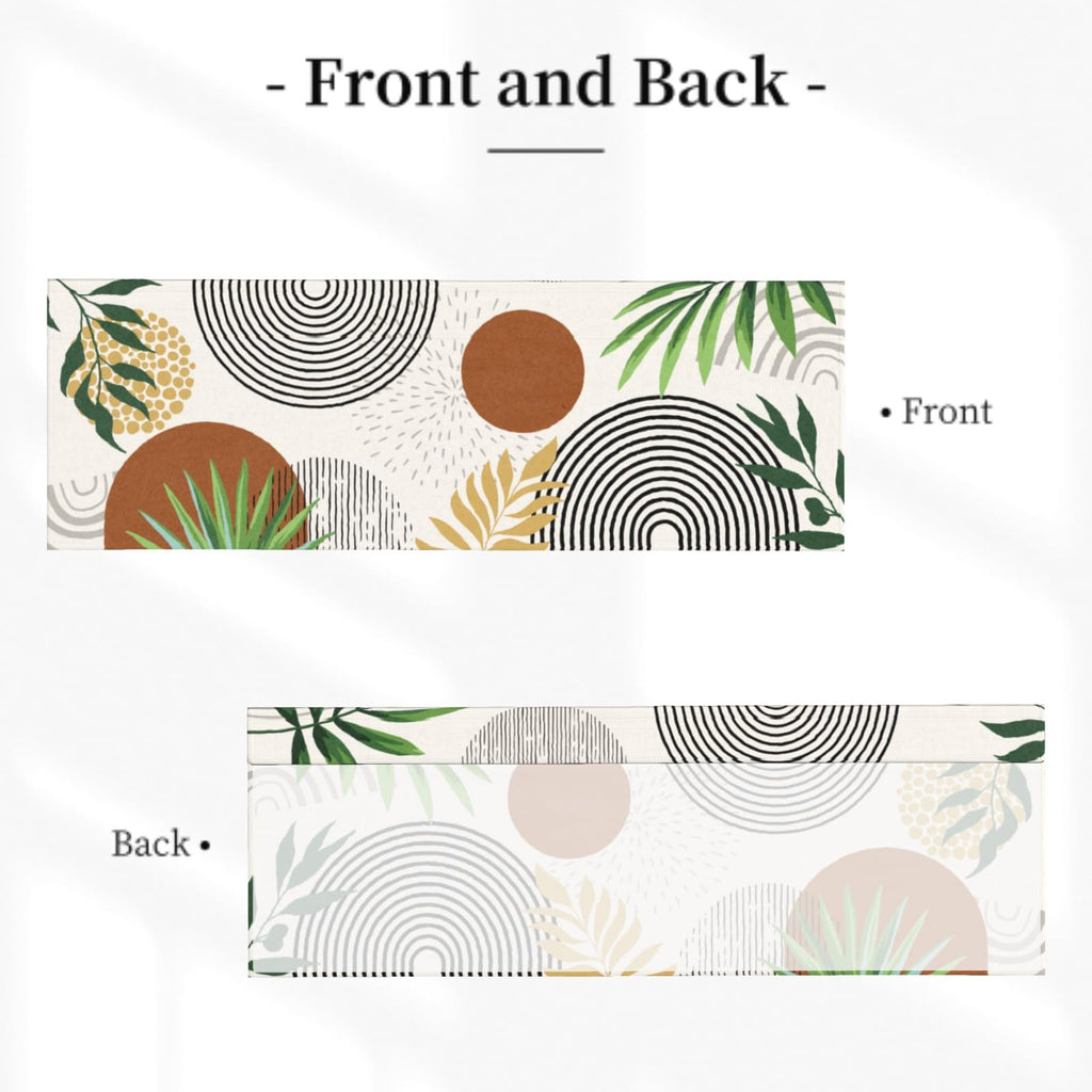 1 Pack Boho Leaf Window Valance Drapes Mid Century Tropical Plant Kitchen Valances 54"x18" Minimalist Abstract