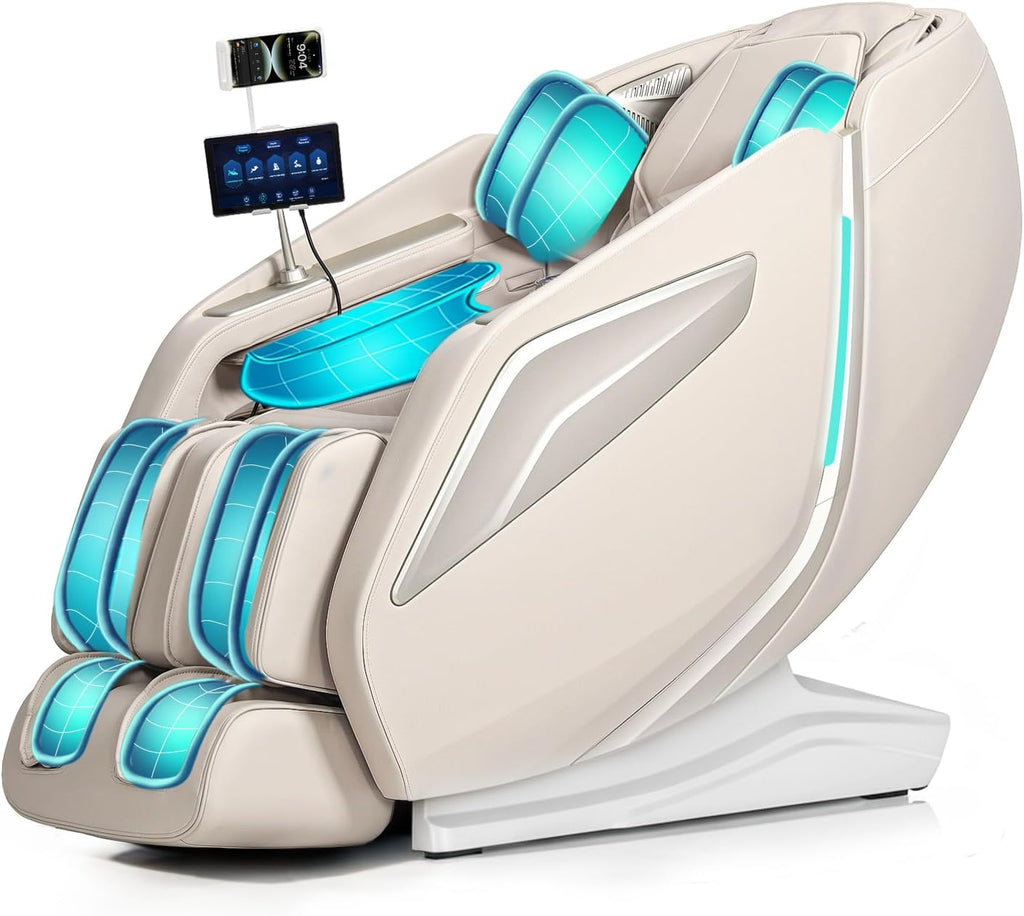 4D Massage Chair Full Body Zero Gravity 53" SL Track Recliner | 15 Auto Modes,Back & Calf Heat,Body Scan,Deep