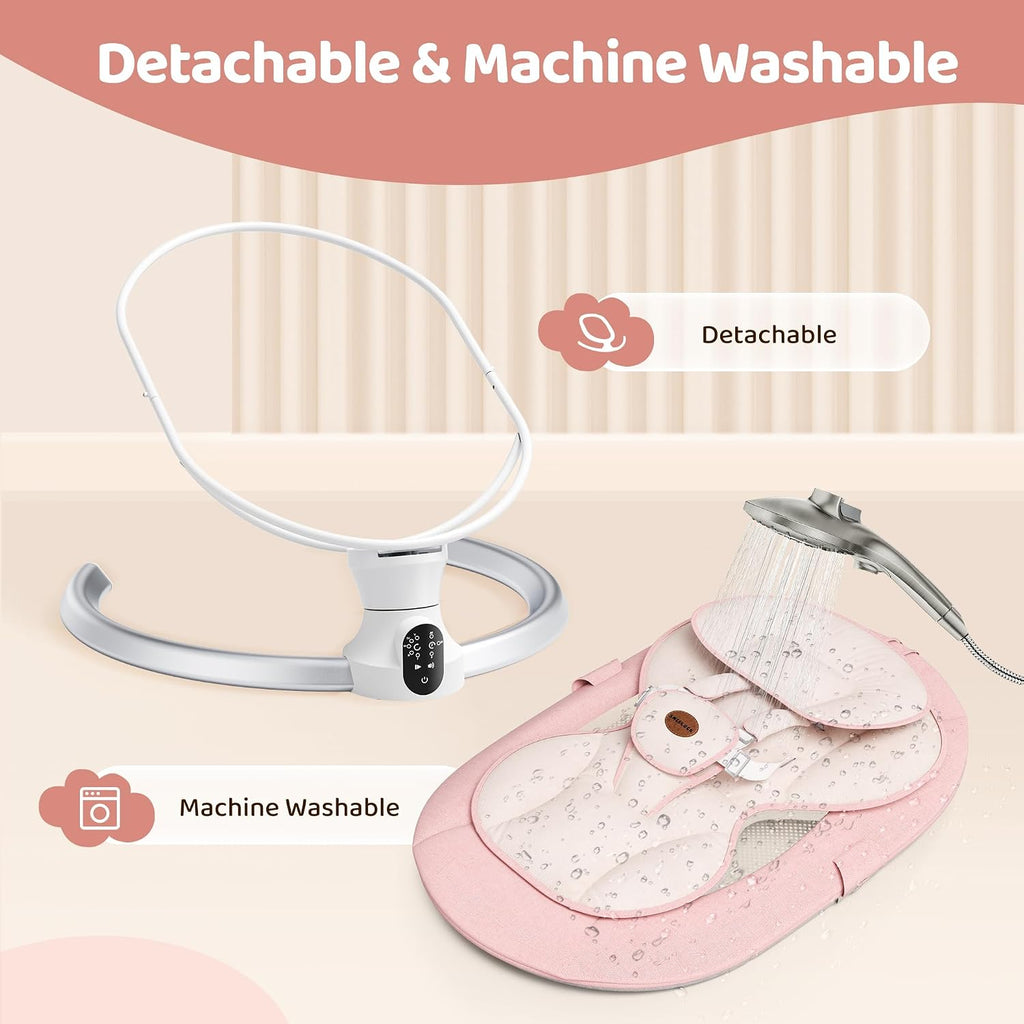 Swing for Infants - Electric Baby Rocker with Exclusive App Function, Upgraded 5 Point Harness, Bluetooth Support, 10