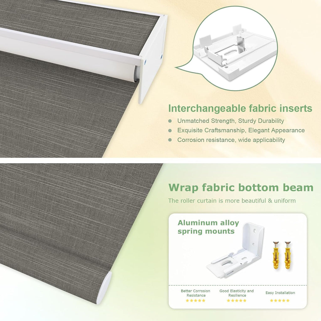 Motorized Blinds with Remote, 100% Blackout Smart Roller Shades with Valance, Cordless Electric Blinds, Automatic