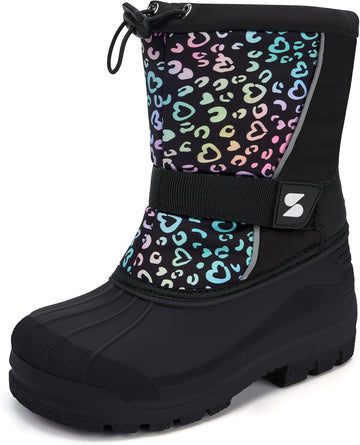 Kids Snow Boots Boys Girls Waterproof Zipper Winter Boots