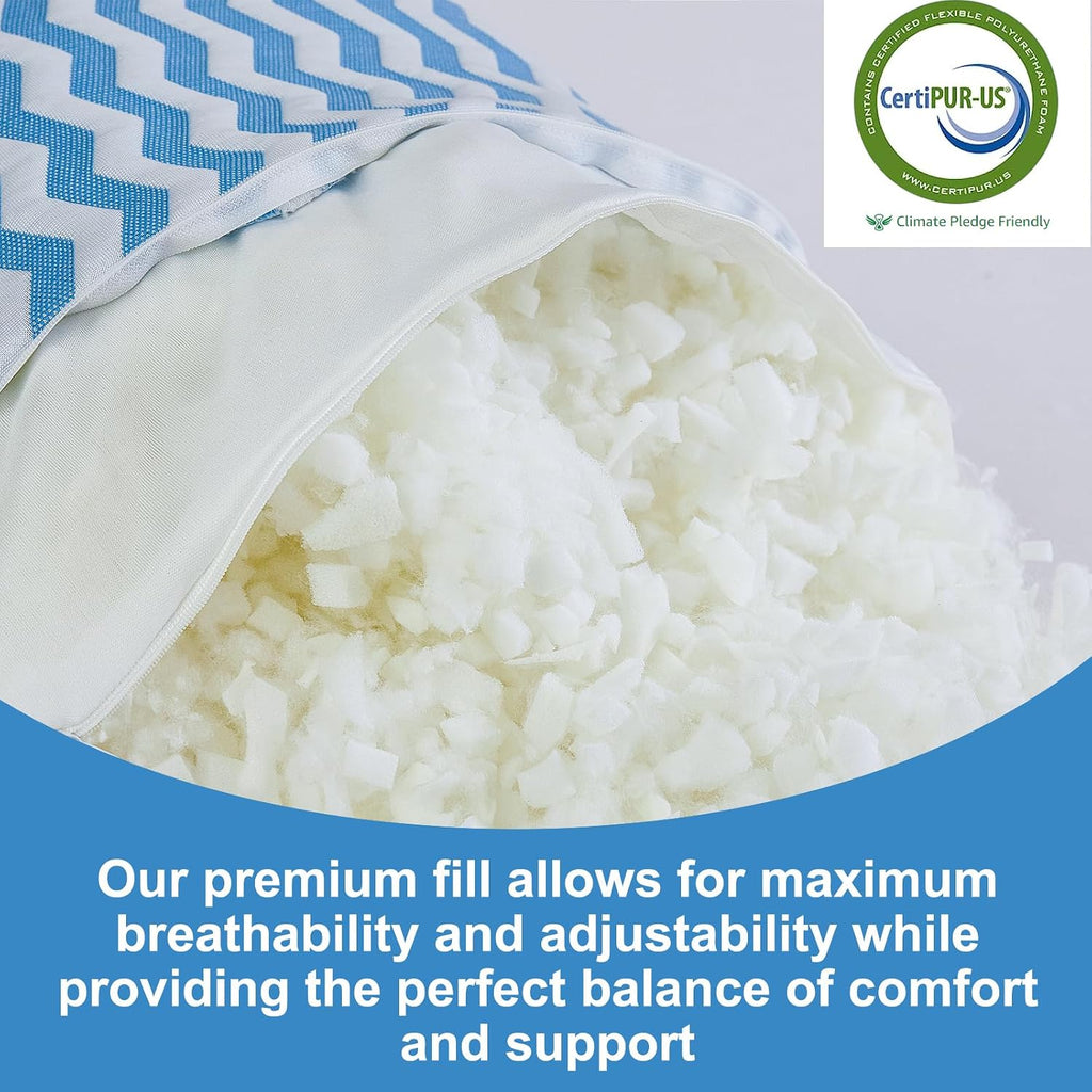 Pillows Standard Size Set of 2- Standard Pillows Set of 2 - Adjustable Firm Pillow for Back Stomach and Side Sleeper