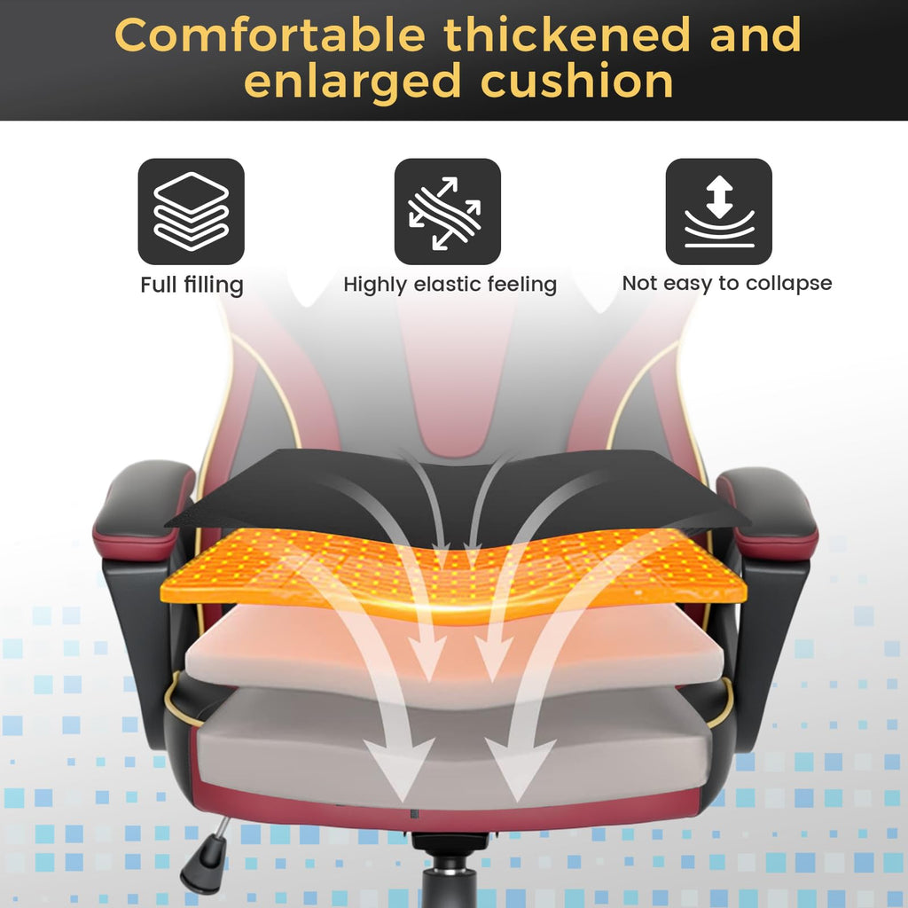 Computer Chair, Racing Style Gaming Chair with Link Armrest, Ergonomic PC Office Chairs for Adults Teens, Height