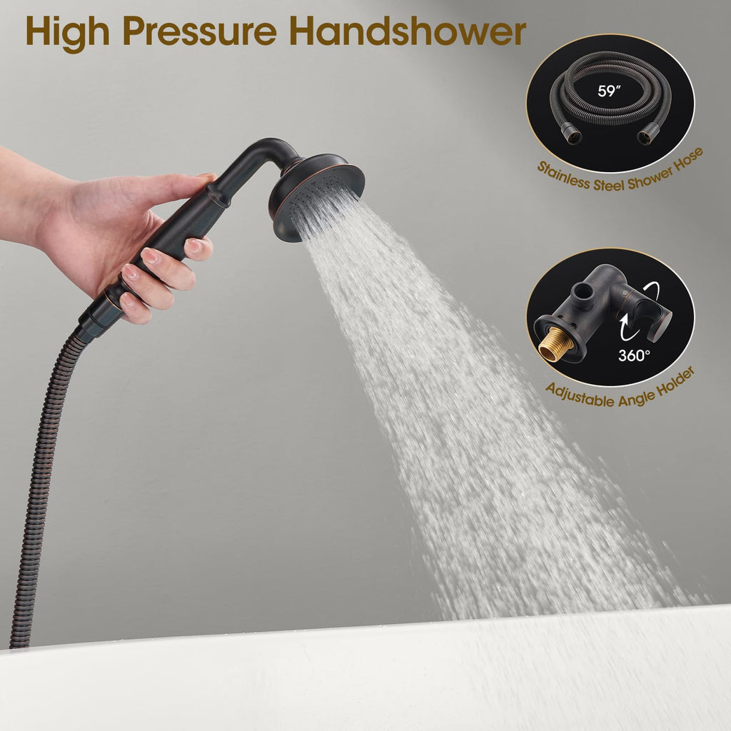 Shower System, 9 Inch Shower Faucet Set with Handheld, Bronze