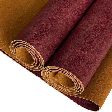 1 Yard Thick Faux Leather Fabric Soft Vegan Upholstery Fabric Artifical Sewing Leather Decor Performance (Reddish