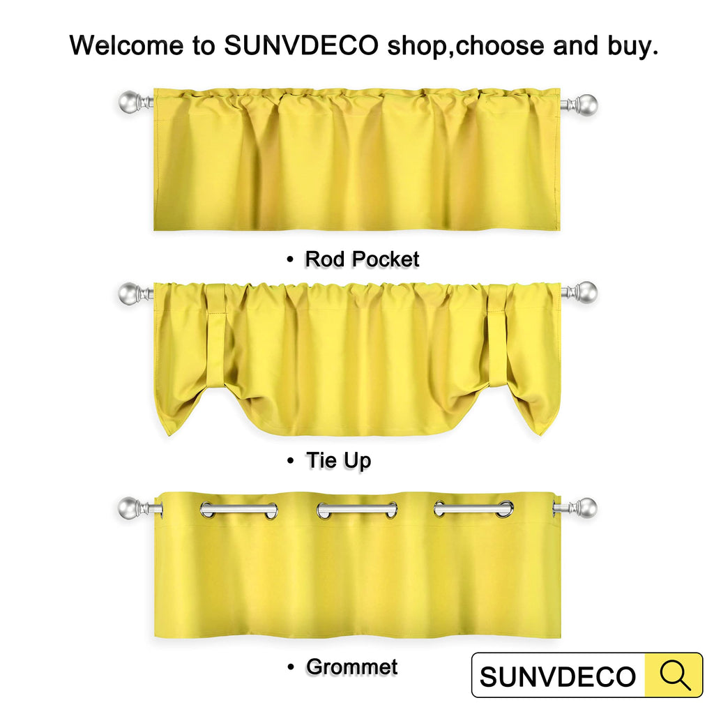Bright Yellow Valance Windows Solid Gold Yellow Blackout Curtain Valance with Grommet Short Straight Drape Valance