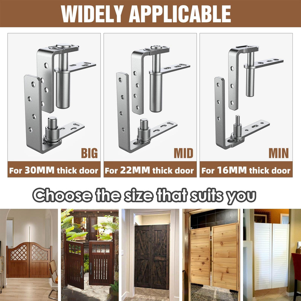 Saloon Door Hinges, Double Action Spring Hinge Self Closing, Heavy Duty Swinging Door Hardware for Cafe Doors, Two