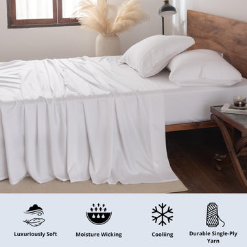 Sheets, 100% Viscose Made from Bamboo Sheet Set, Cooling, Head Foot Tags with 16" Deep Pocket, Luxuriously Soft