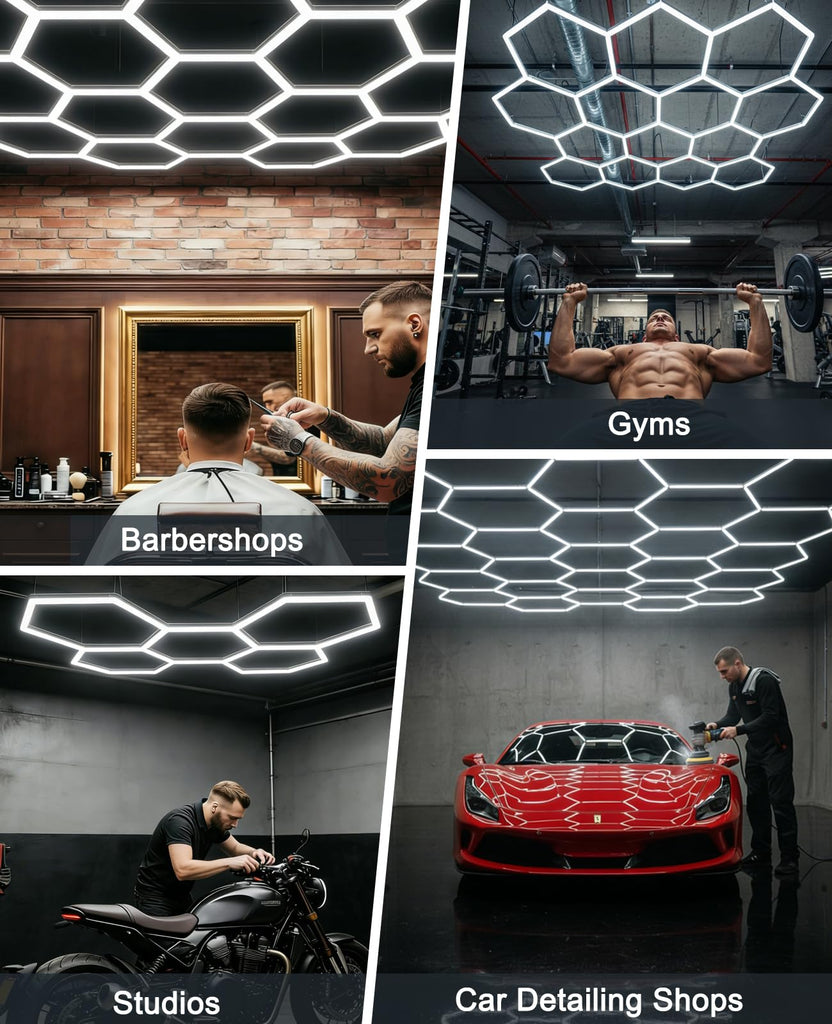 Hexagon led Lights: DIY Ceiling LED Light Hexagon Garage Lights