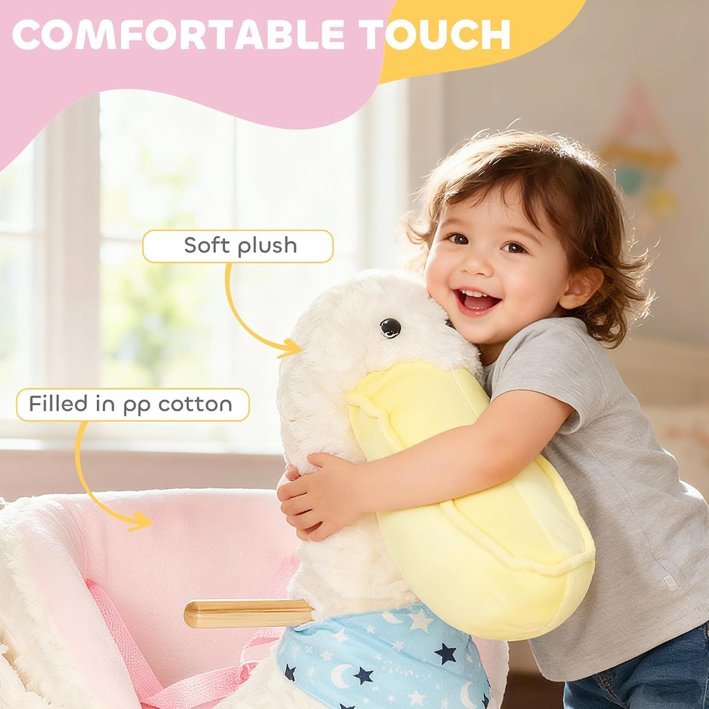 Pelican Kids Rocking Horse Realistic Duck Sound 18-36 Months White