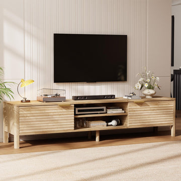 TV Stand up to 80 Inch TVs Entertainment Center Oak 71"