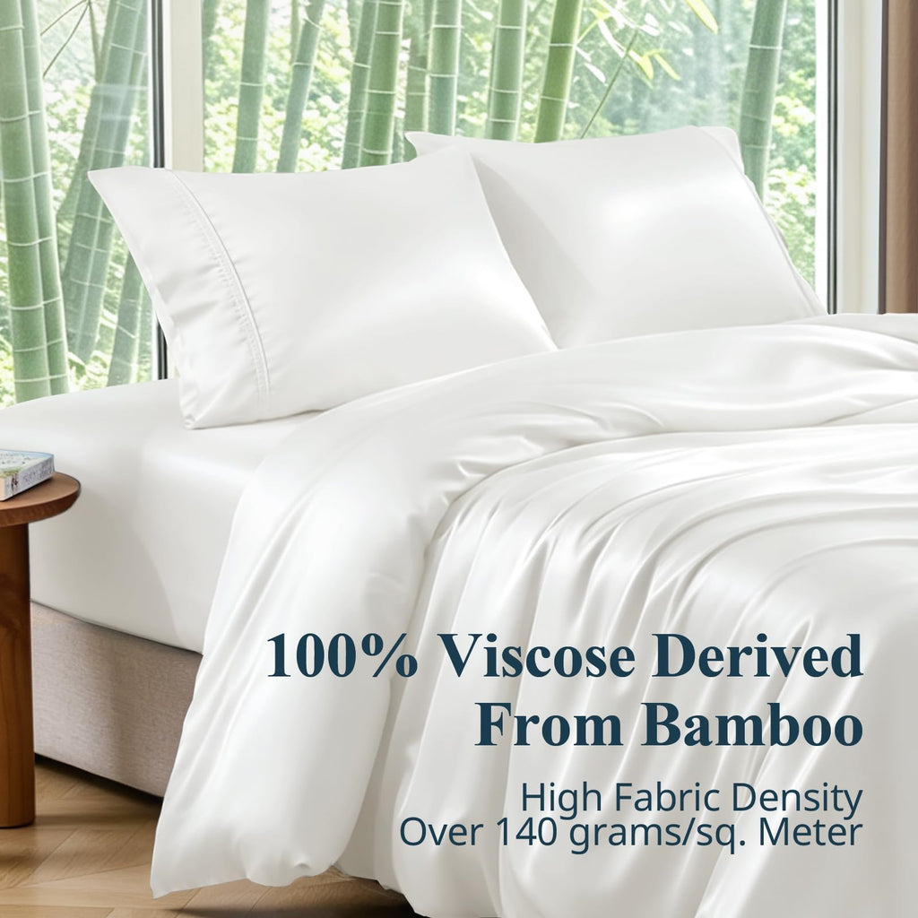Bamboo Viscose Duvet Cover Set, White
