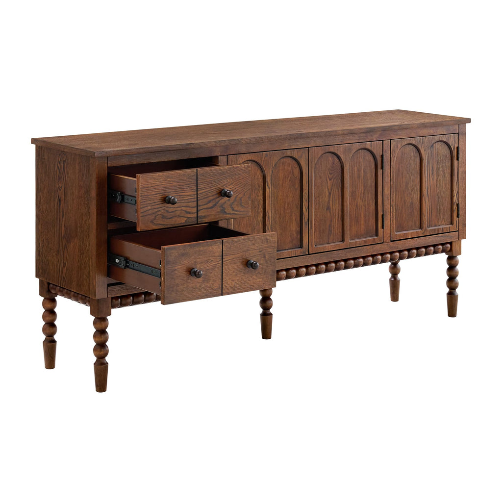 65" TV Entertainment Console, Buffet Cabinet, Cocoa Brown