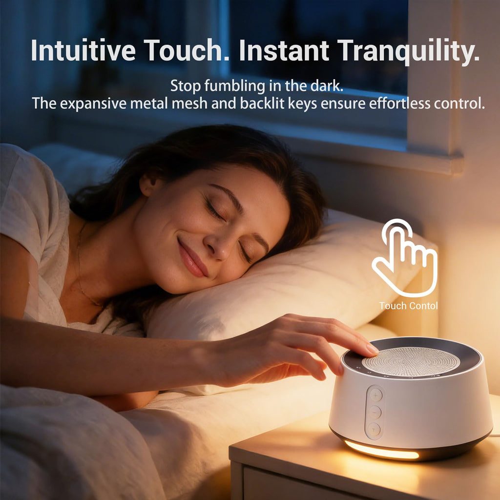 White Noise Machine with Night Light - 20, 10 Color Lights, 5 Timer Settings & Memory Function, Portable Sleep Sound