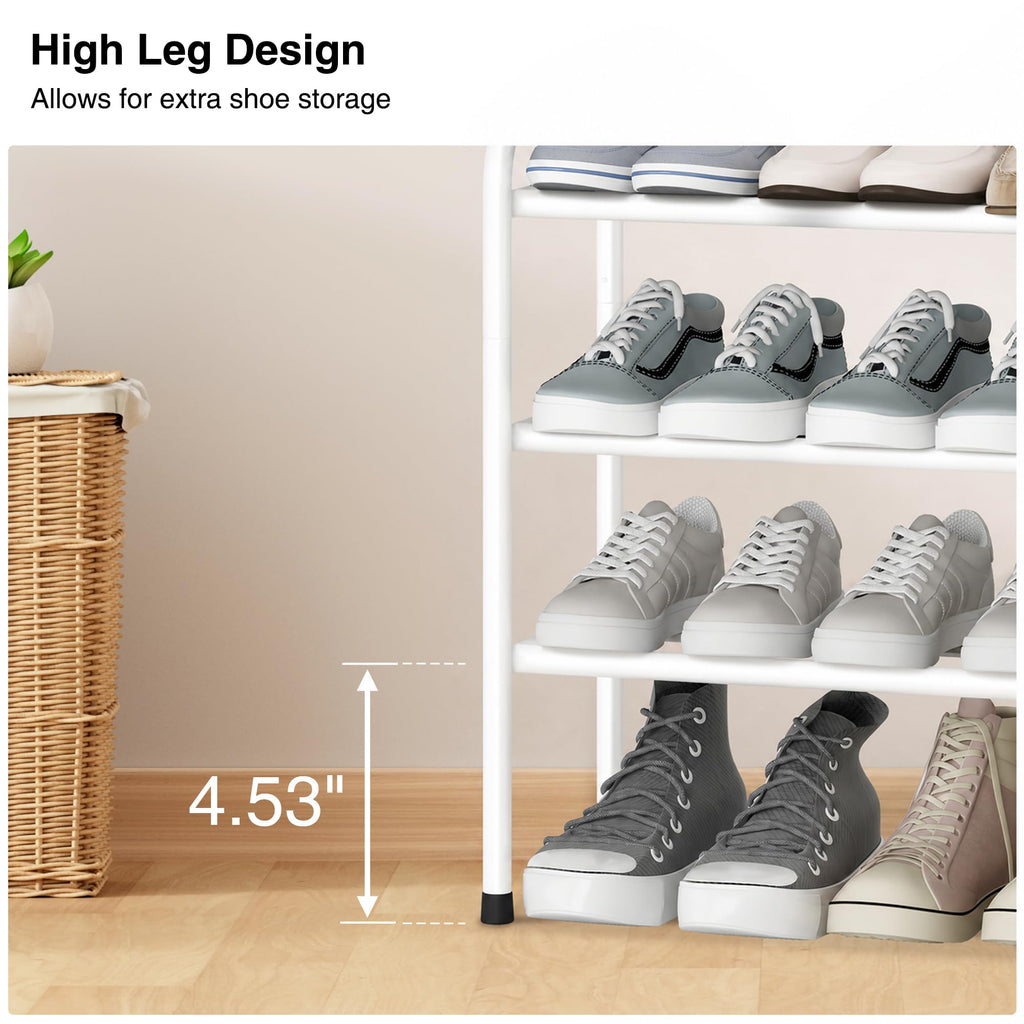 5-Tier Expandable Shoe Rack for Closet, Entryway, 24 Pairs, White