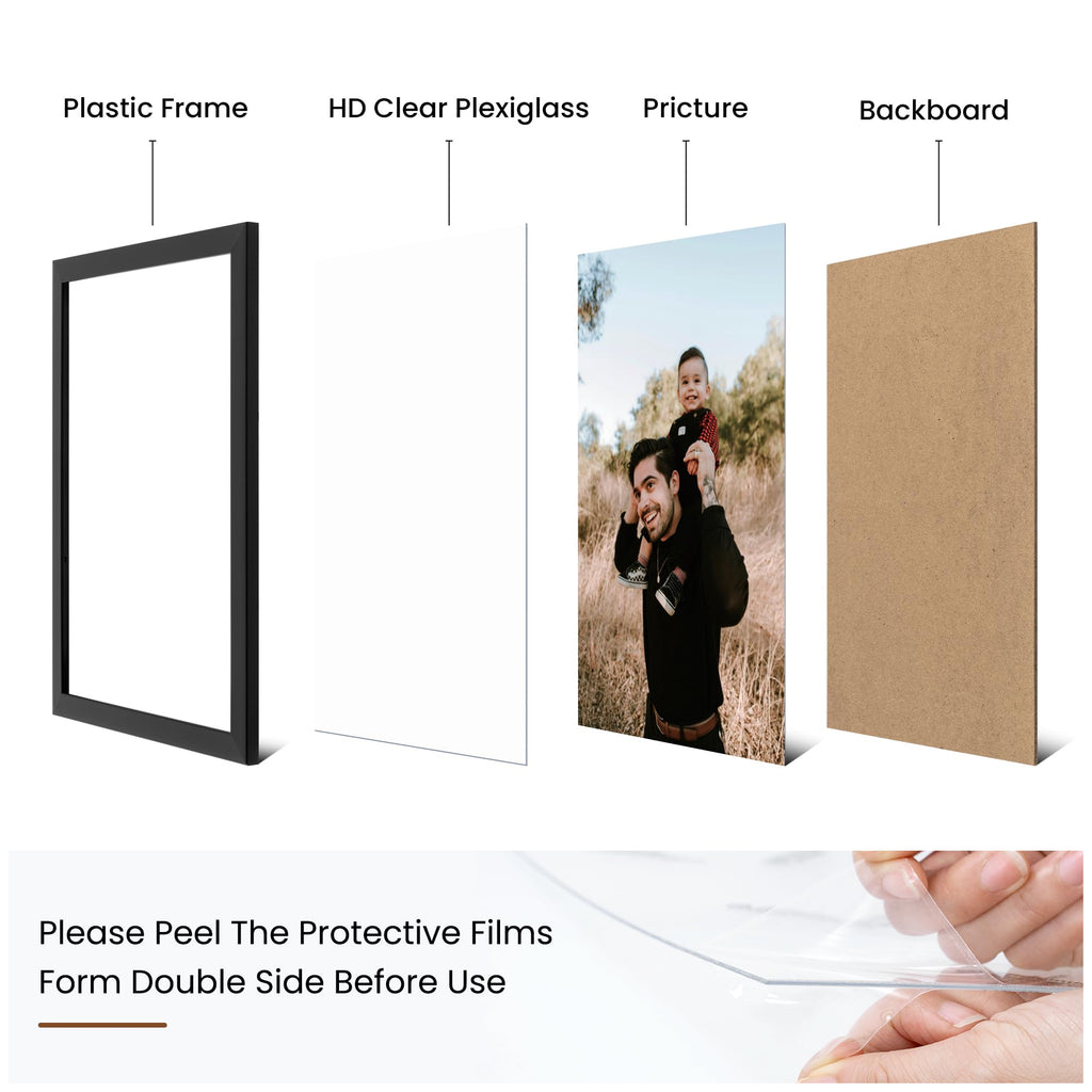 5x7 Picture Frame Set of 12, Photo Frames Display Pictures 5"x7", Black Picture Frames 5x7 Wall Gallery Collage Wall