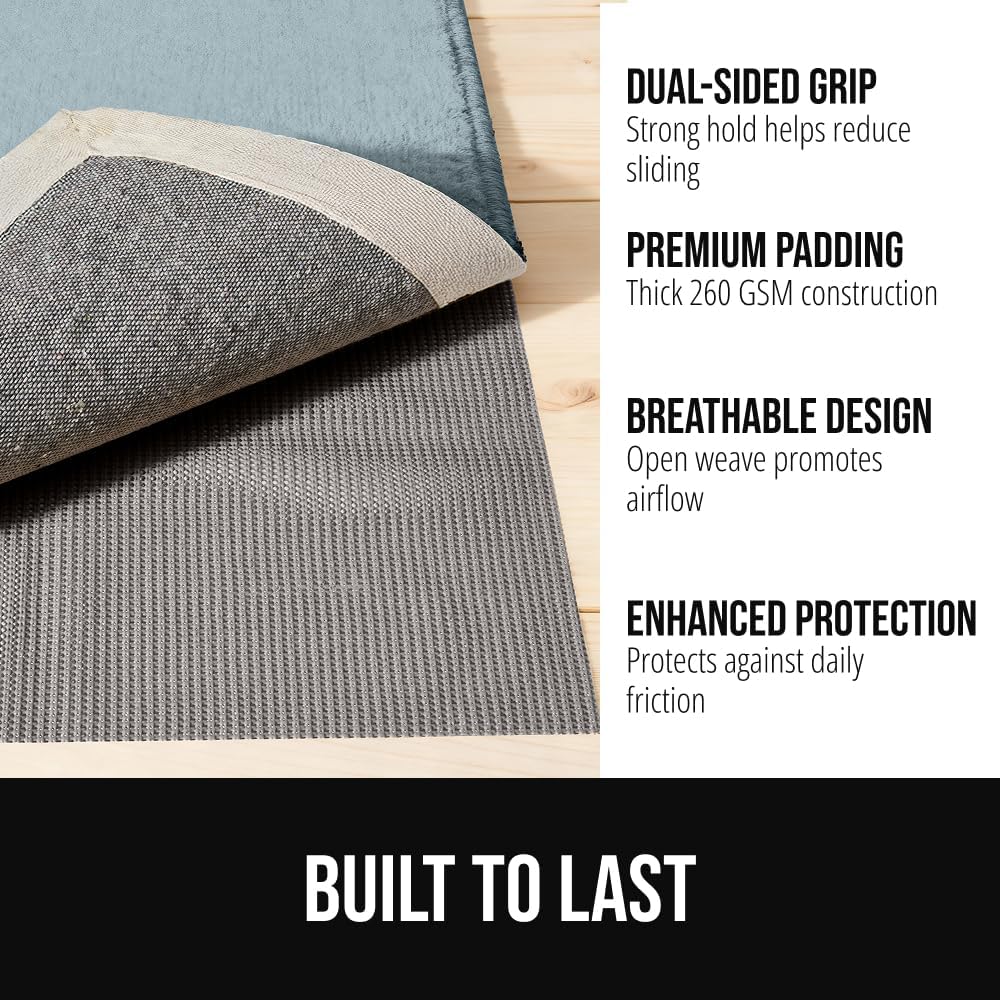 Premium Dual Sided Thick 8x10 Rug Gripper Pad for Hardwood Floors, Breathable Slip Resistant Pad Grips Under Carpet - Set of 80
