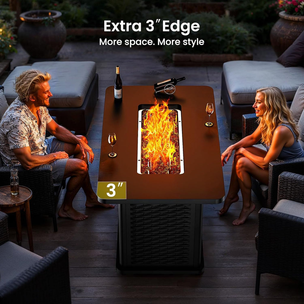 43-Inch Rectangular Propane Fire Pit Table