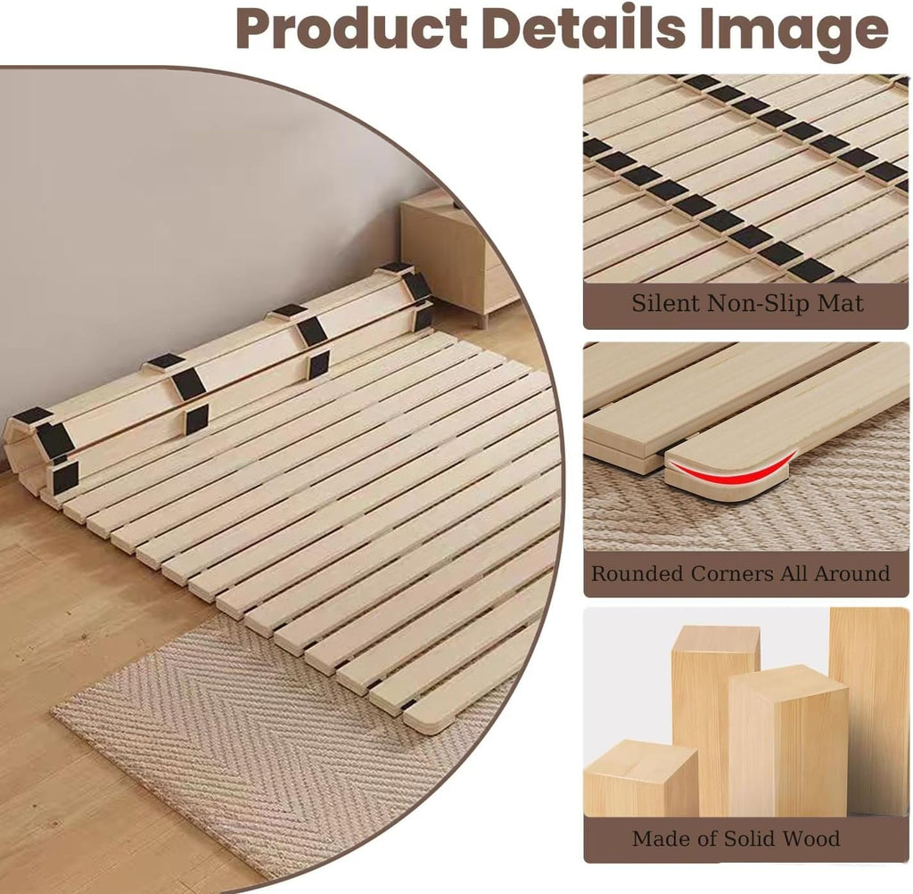 Foldable Floor Bed Frame Tatami Bed, Bed Frame for Floor Sleeping