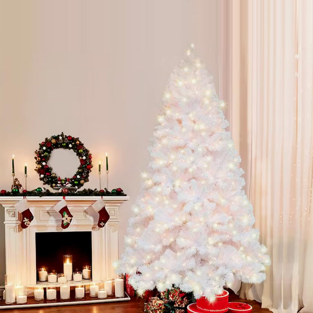 4ft White Prelit Artificial Christmas Tree, Arbol de Navidad Fake Xmas Tree