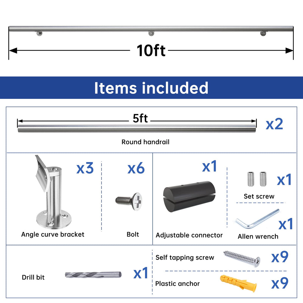 10FT Stainless Steel Pipe Handrail 2