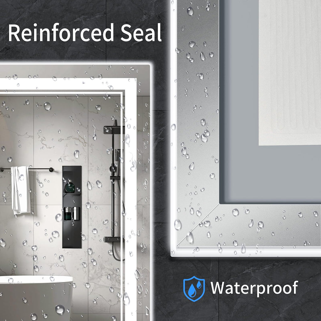 55"x30" LED Bathroom Mirror with Lights,Anti-Fog,3 Color Modes