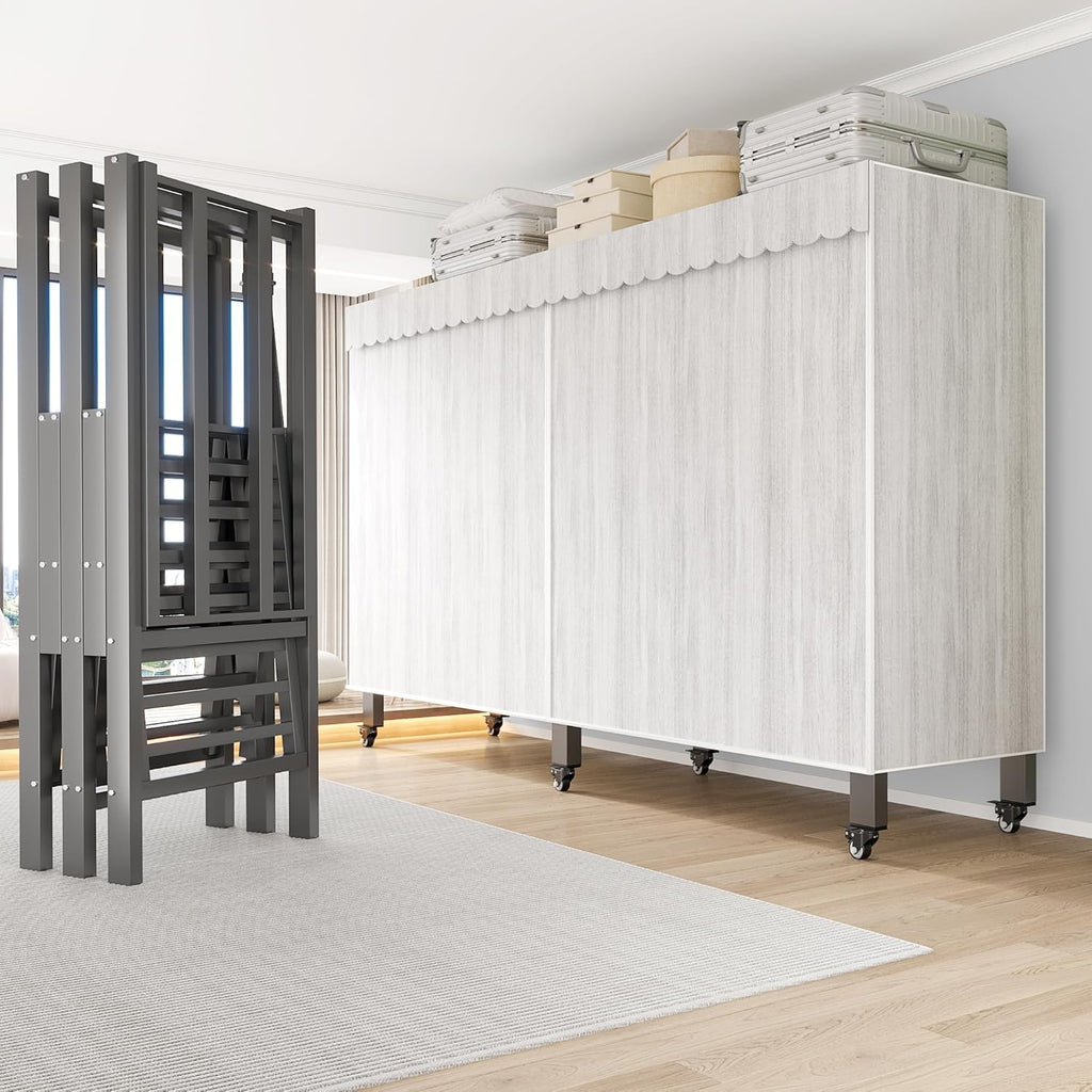 Heavy Duty Portable Closet with Cover Foldable Covered Clothes Rack for Hanging Clothes Armoire Wardrobe Closet