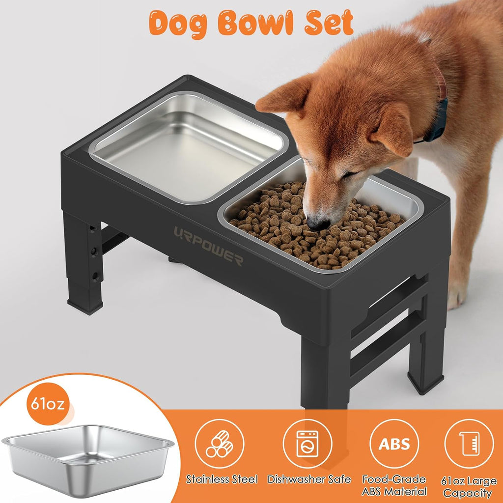 Raised Dog Bowls 4 Height Adjustable Elevated Bowl Stand