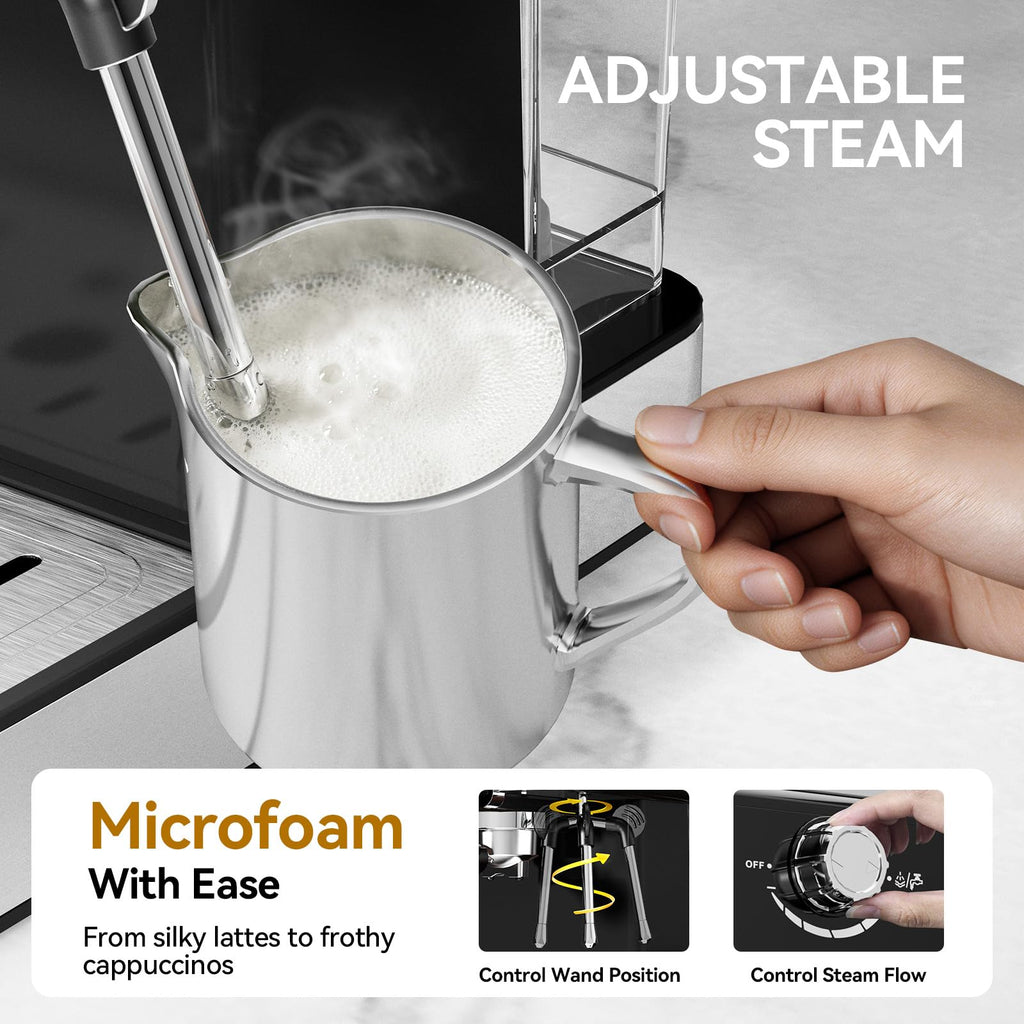 20Bar Semi Automatic Retro Espresso Machine with Milk Frother