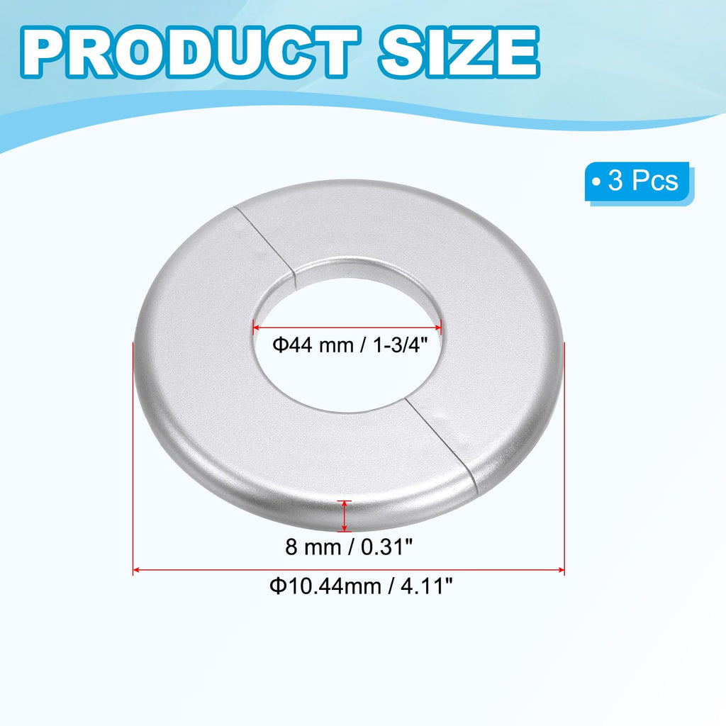 Wall Split Flange 1.73"/44mm, 3Pcs ABS Round Self-Adhesive Escutcheon Plate Cover Buckle for Water Pipe Faucet