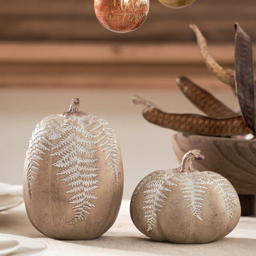 Fall Pumpkin Decorations, Faux Pumpkins Fall Decor - Set of 2