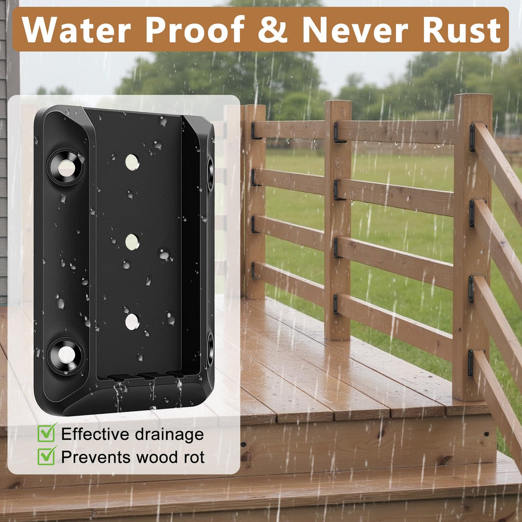 DN Mate 40 Pack Deck Railing Brackets for 2x4 (Actual 1.5x3.5) Handrail