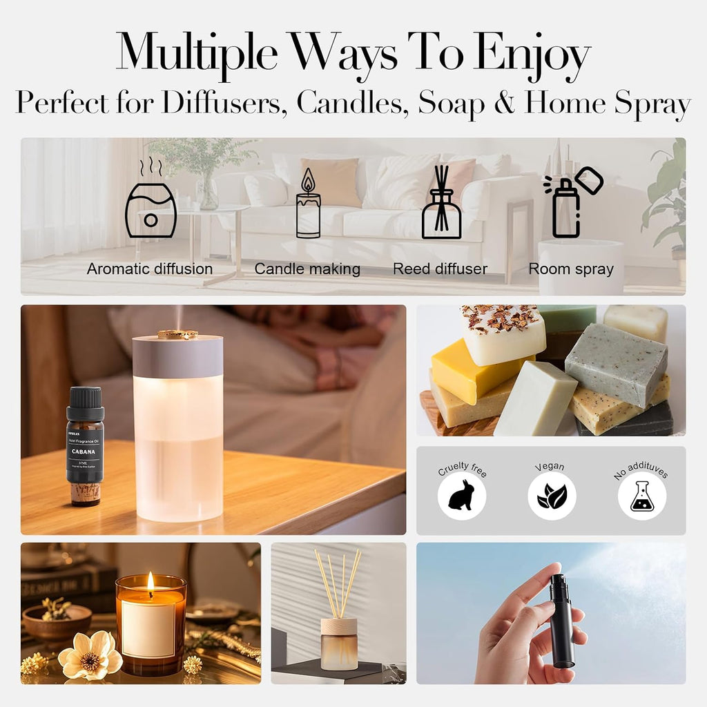 Diffuser Oil Set - Aromatherapy Essential Oils for Diffusers- Luxury Hotel-Inspired Scent - Set of 6