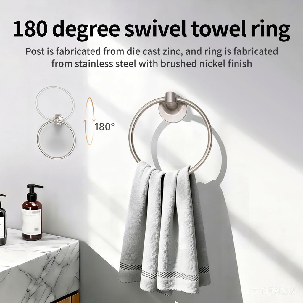 Chrome Bathroom Hardware Set 24 inch 8 Pieces Bathroom Accessories Set Brushed Nickel Wall Mounted Hand Towel Bar