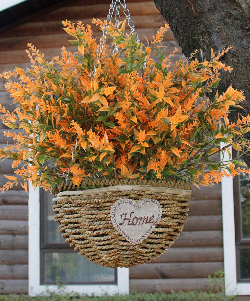 20Pcs Artificial Fall Flowers for Outdoors, Autumn Fake Greenery