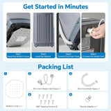 Portable Washing Machine, 7.7 lbs Full-Automatic Compact Laundry Washer, Stainless Steel Drum, 10 Wash Cycles
