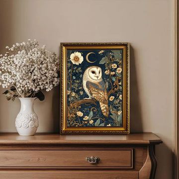 Barn Owl Gold Framed Wall Art William Morris Pictures Wall Decor