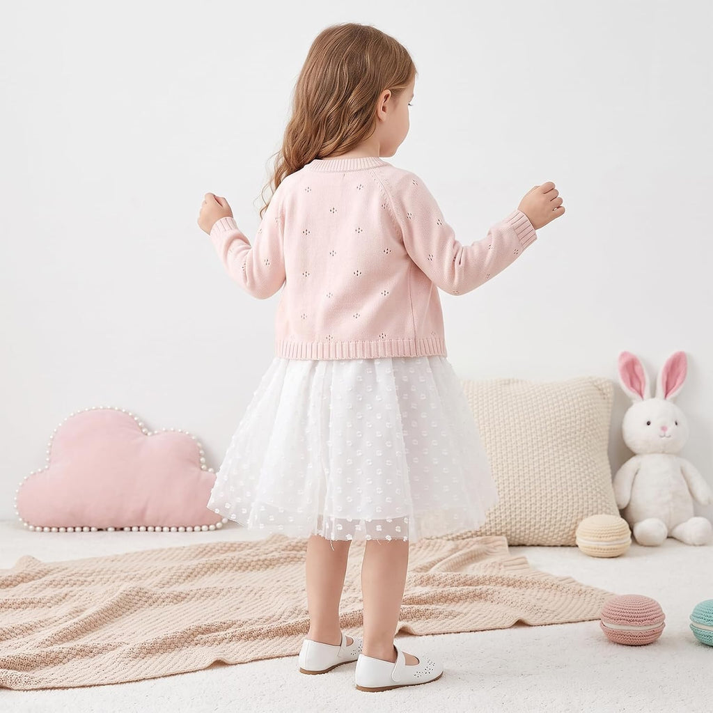 Baby Girls Cardigan Long Sleeve Button Up Sweater