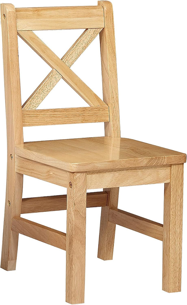 Solid Hard Wood Kids Chair, Natural, Set of 2