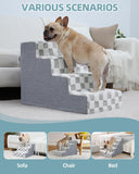 Dog Stairs for Small Dogs & Cats Pet Stairs Supportive 4-Tier Pet Steps for Bed Couch Sofa Chair