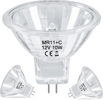 MR11 Halogen Bulb 10W 12V FTD Spotlight Bulb with Long Lifespan,GU4 Bi-Pin Base,Dimmable MR11 Bulbs with Glass Cover