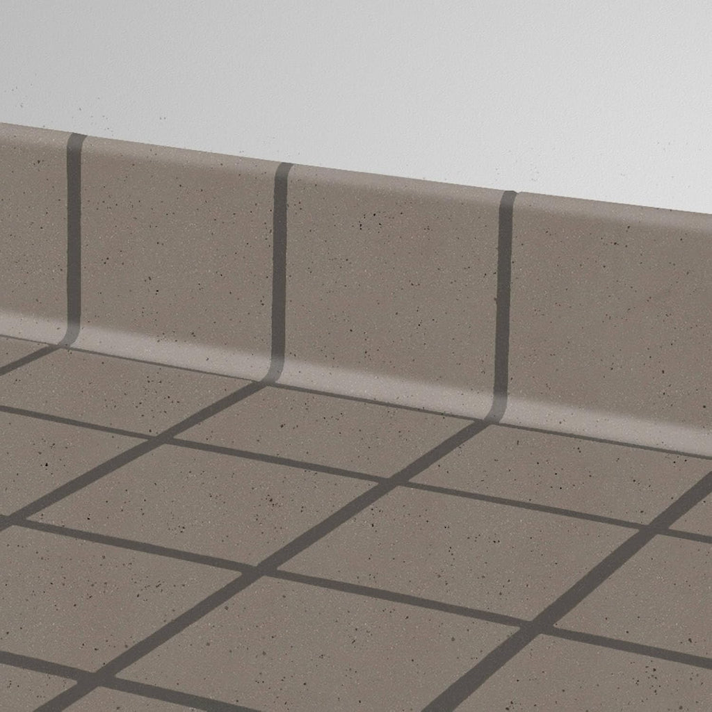 Gravelstone Grip 6x6 Quarry Cove Base Tile - Textured Non-Slip Ceramic Baseboard for Restaurant, Commercial Kitchen