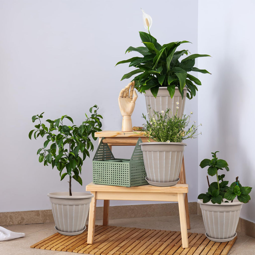 12 Inch Pots for Plants, 4 Pack Tall Planter, Large Flower Pot Outdoor