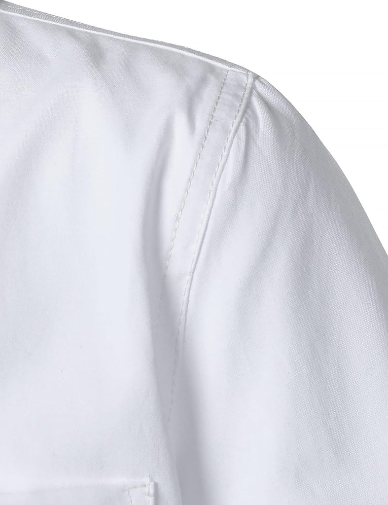 Boys Oxford Button Down Shirt Short Sleeve Formal Uniform Dress Shirt