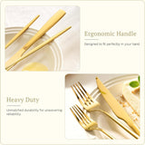 Silverware Set 48-Piece Gold Flatware Set with Steak Knives Food-Grade Stainless Steel Cutlery Set for 8 Mirror