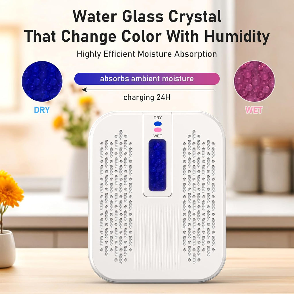 Rechargeable Small Dehumidifier for Bathroom, Detachable Hanging Dehumidifier for Bedroom, Gun Safe, Closet